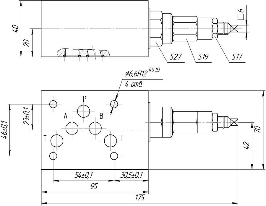 Конструктивная схема клапанов КПМ 10/*БР и КПМ 10/* БВ